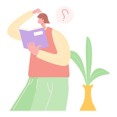 Confused Female Reader  Illustration