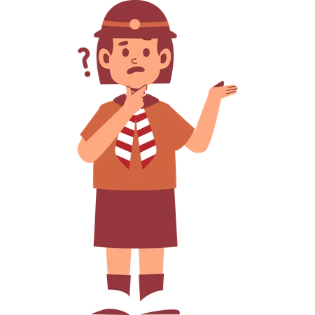 Confused Girl Scout  Illustration