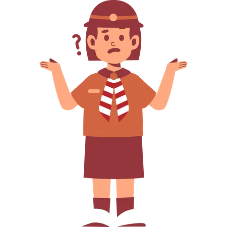 Confused Girl Scout  Illustration