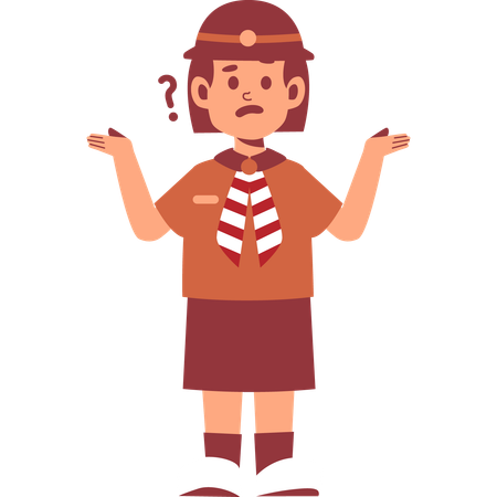 Confused Girl Scout  Illustration