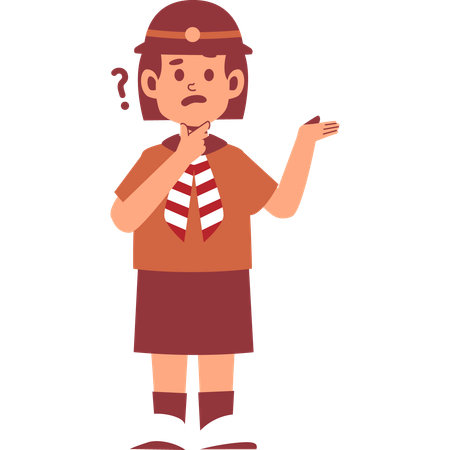 Confused Girl Scout  Illustration