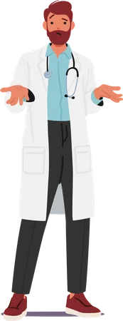 Male Doctor Character Appears Confused As He Shrugs Expressing Uncertainty Or A Lack Of Knowledge In A Medical Situation Isolated On White Background Cartoon People Vector Illustration Illustration