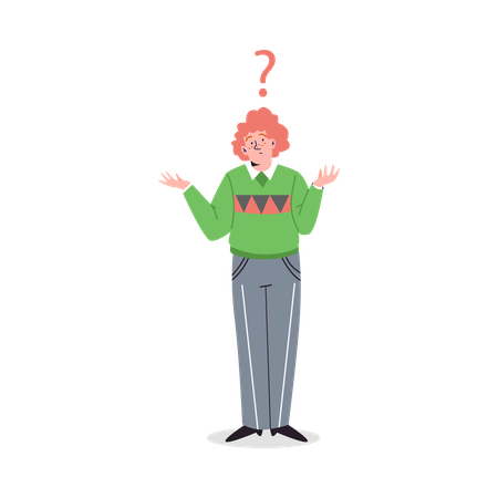 Confused man choosing direction  Illustration