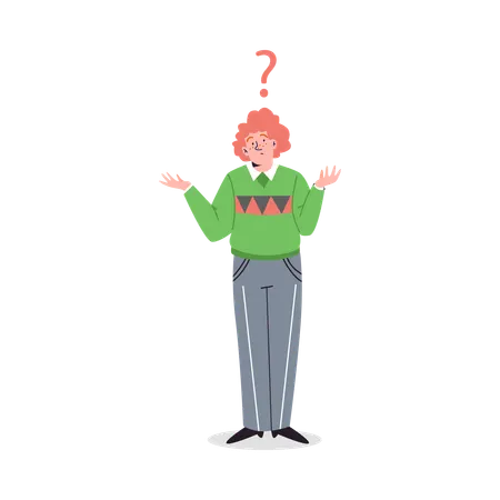 Confused man choosing direction  Illustration