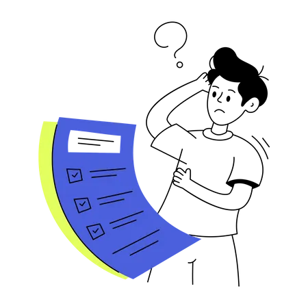 confused-man-looking-at-task-list-illustration-download-in-svg-png-gif-file-formats--product-marketplace-and-sales-pack-e-commerce-shopping-illustrations-7402298.png