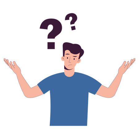 Confused Man Thinking  Illustration