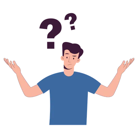 Confused Man Thinking  Illustration