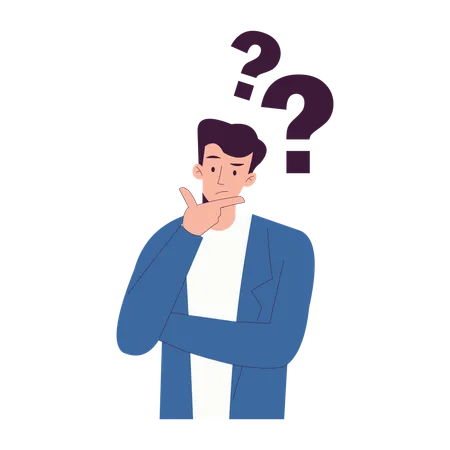 Confused Man Thinking Something  Illustration