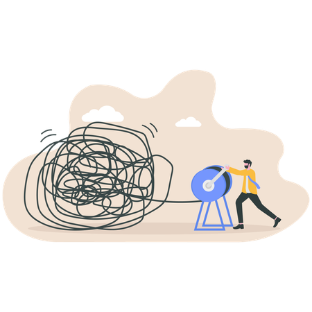 Confused mindset with thoughts  Illustration