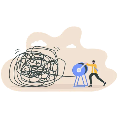 Confused mindset with thoughts  Illustration