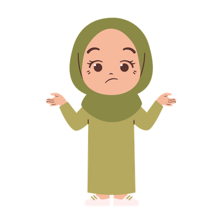 Confused Muslim girl  Illustration