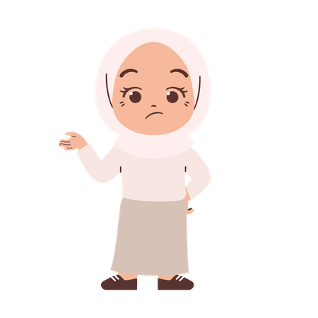 Confused Muslim Girl  Illustration