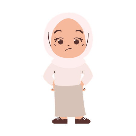 Confused Muslim Girl  Illustration