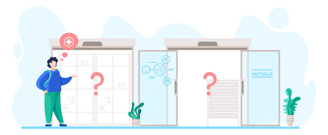 Confused Patient in clinic  Illustration