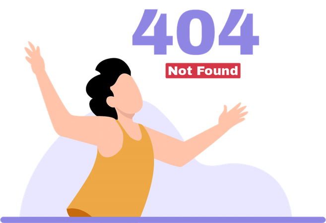 Confused Person facing 404 error  Illustration