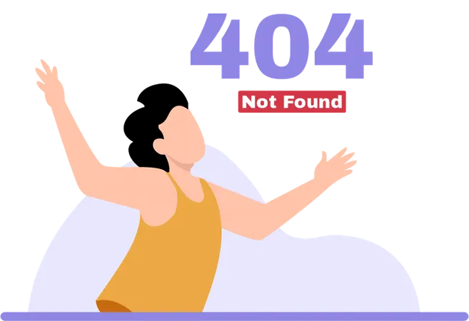Confused Person facing 404 error  Illustration