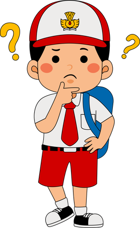 Confused School boy  Illustration