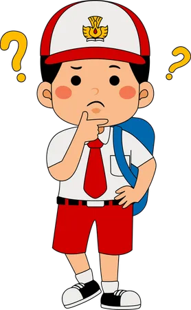 Confused School boy  Illustration