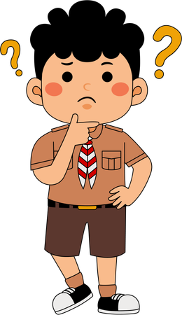 Confused scout boy  Illustration