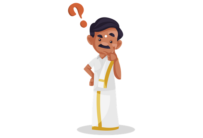 Confused Tamil man  Illustration