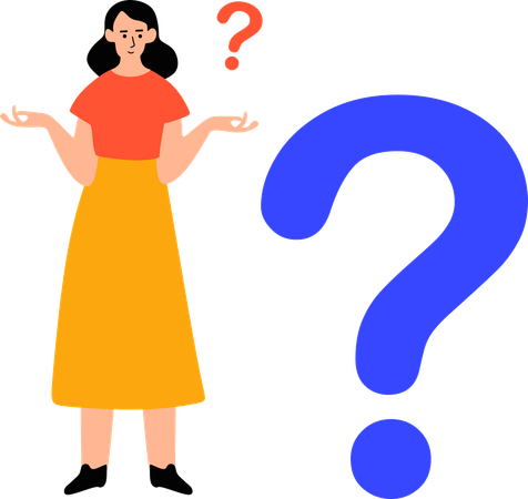 Confused woman asking question  Illustration