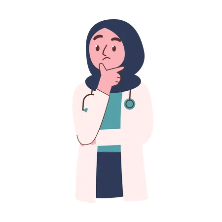 Confused Woman doctor  Illustration