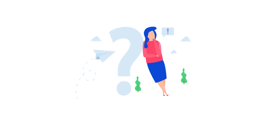 Confused Woman  Illustration