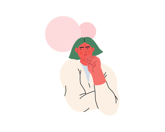 Confused woman thinking  Illustration