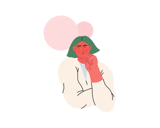 Confused woman thinking  Illustration