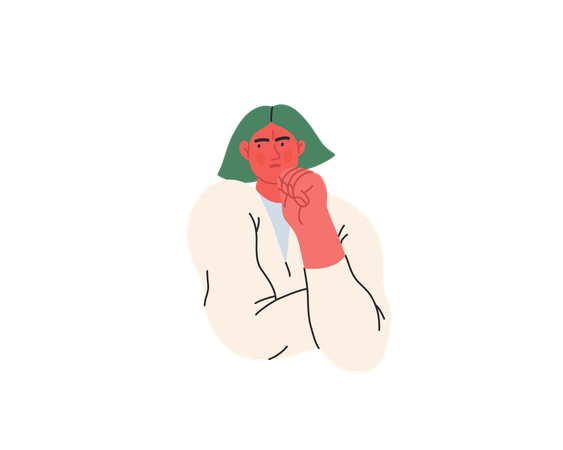 Confused woman thinking  Illustration