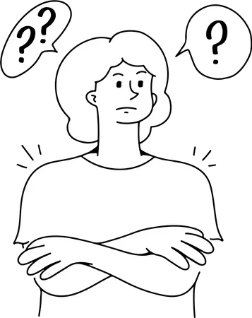 Confused woman thinking something  Illustration