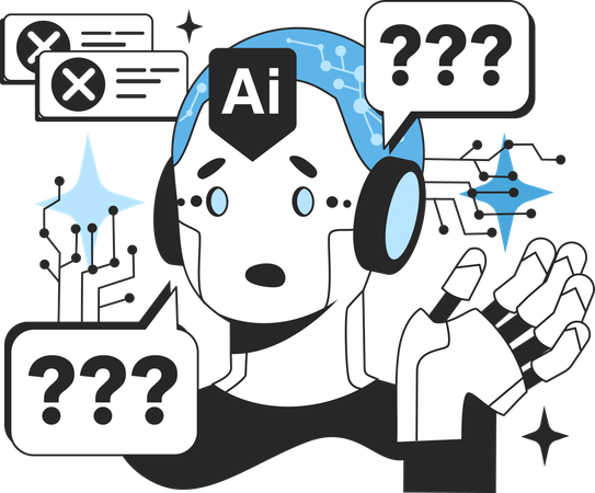 Confusion in AI tech  Illustration
