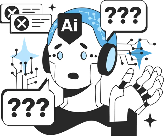 Confusion in AI tech  Illustration