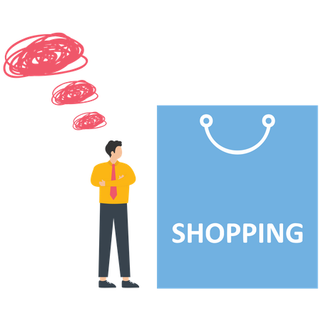 Confusion in shopping  Illustration