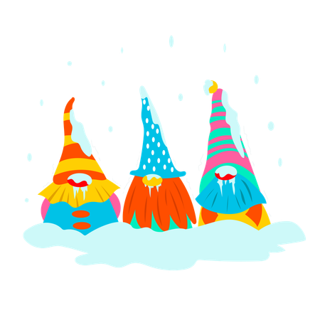 Gnomes gelés  Illustration