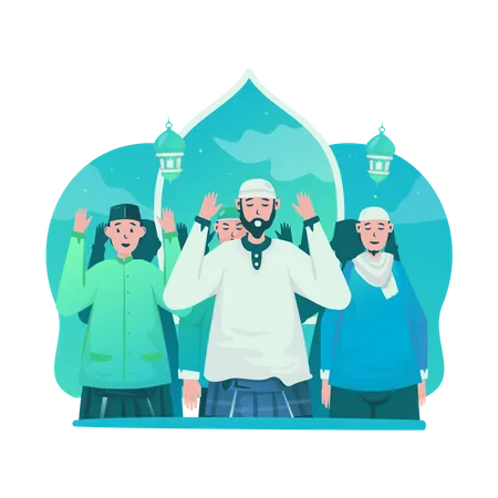 Congregational Eid prayer  Illustration