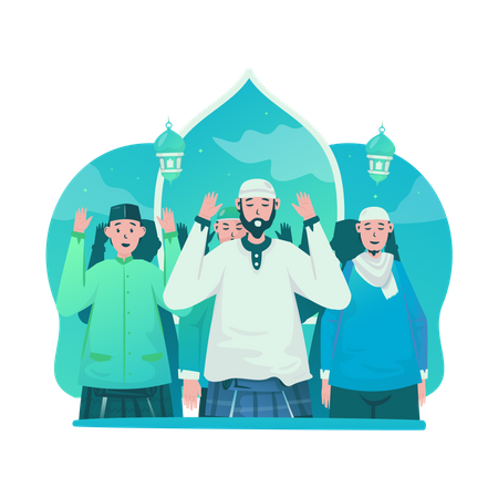 Congregational Eid prayer  Illustration