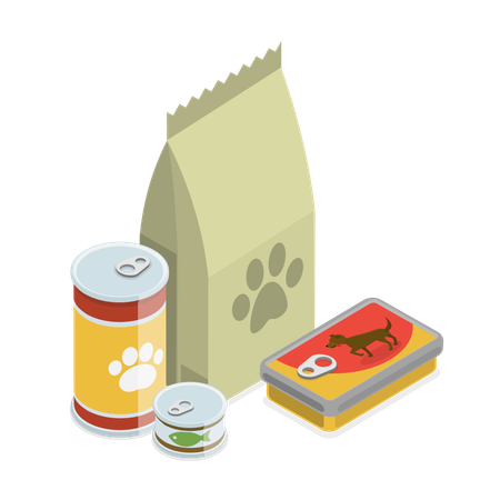 Conjunto de lanche para cachorro  Ilustração