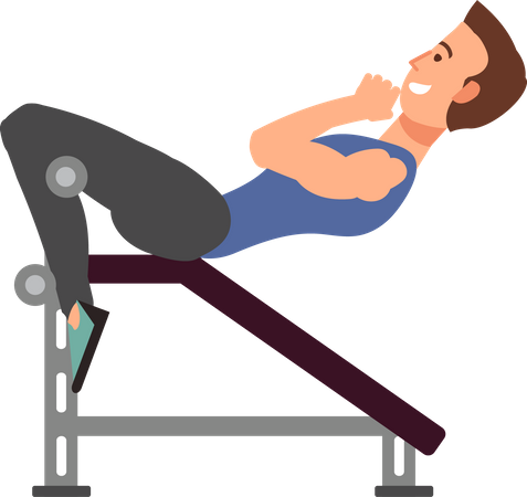 Conjunto de personagens de desenhos animados vetoriais de pessoas fitness. Atletas femininos e masculinos fazem exercícios com equipamentos esportivos. Exercício esportivo de fitness para ilustração corporal  Ilustração