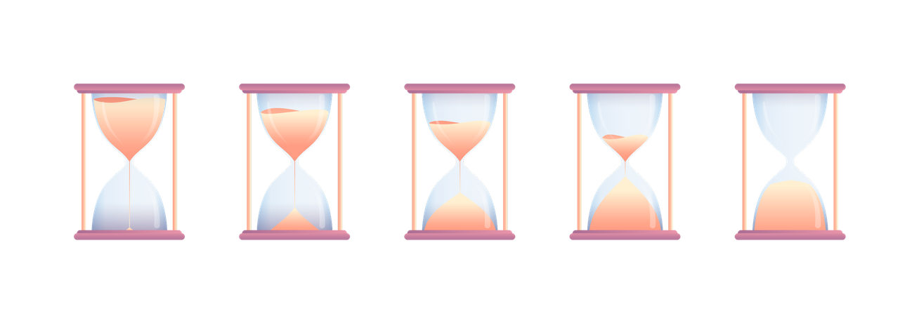 Conjunto de relojes de arena  Ilustración