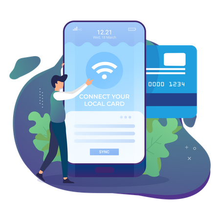 Connect Banking Card for online payment Illustration