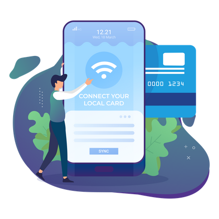 Connect Banking Card for online payment  Illustration