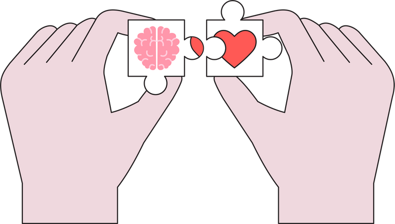 Connect brain with heart  Illustration