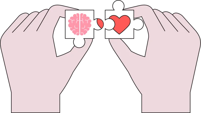 Connect brain with heart  Illustration