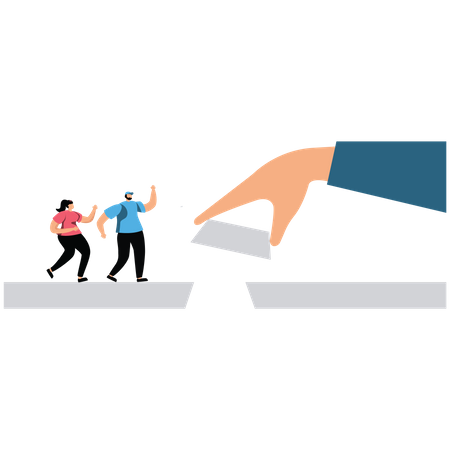 Connect the bridge to help and support team to success  Illustration