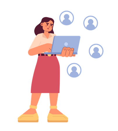 Connect with e-business clients  Illustration