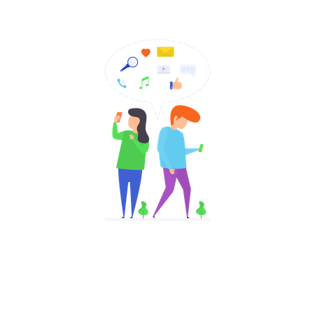 Connect with Friends Illustration