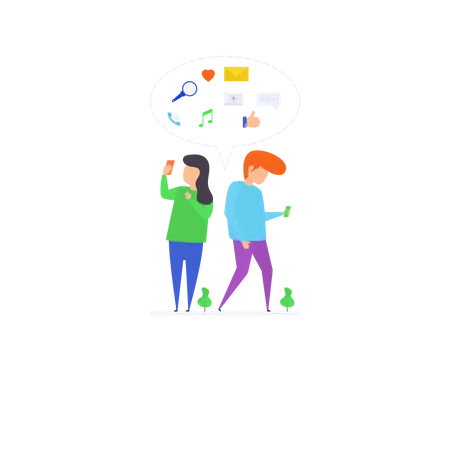 Connect with Friends  Illustration