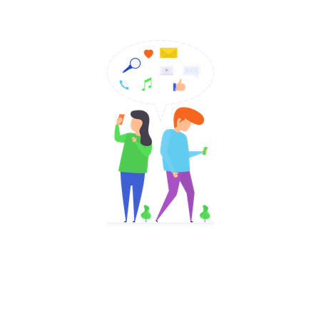 Connect with Friends  Illustration