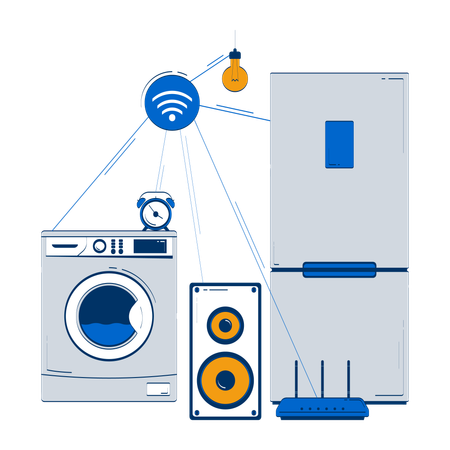 Connected via Wi-Fi smart home appliances  Illustration